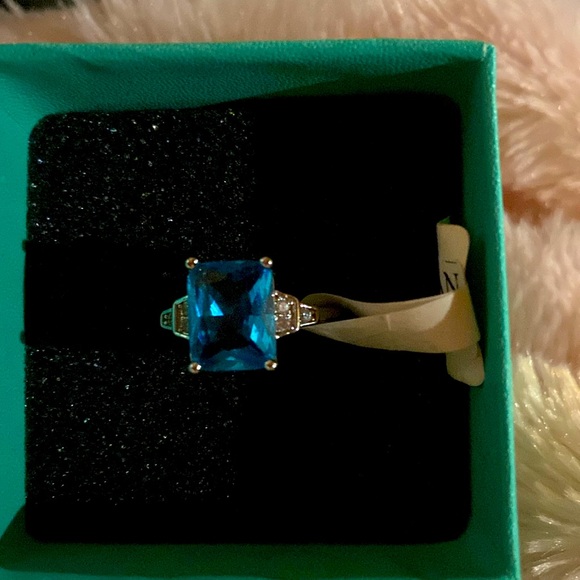 NWT CARIBBEAN Blue Topaz .925 SS Ring - Picture 3 of 10